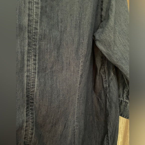Talbots Chambray denim dress. Size 20w. 3/4 sleeves with tie. 100 cotton - Picture 2 of 9